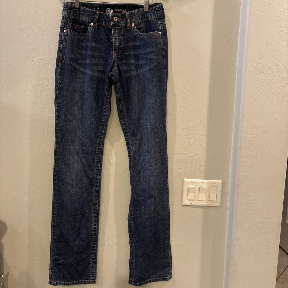 Vintage ECKO RED Women's Medium Wash Straight Jeans Size 7 Regular 31X38 Y2K
